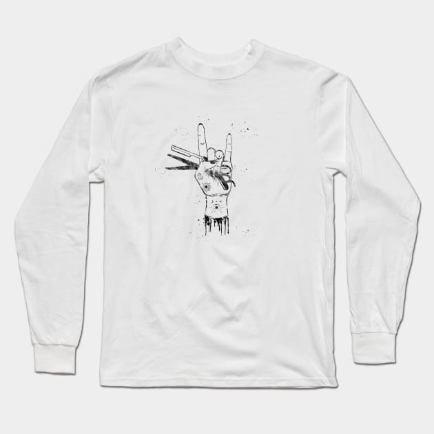 Barber Shop Art Long Sleeve T-Shirt by erzebeth